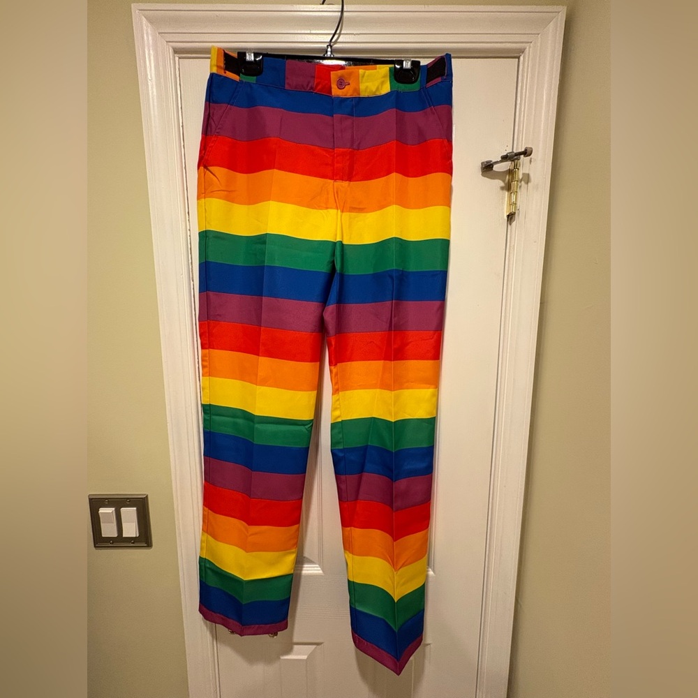 Men's Rainbow Stripe Chinos - Multicolor by Suitmeister, size medium